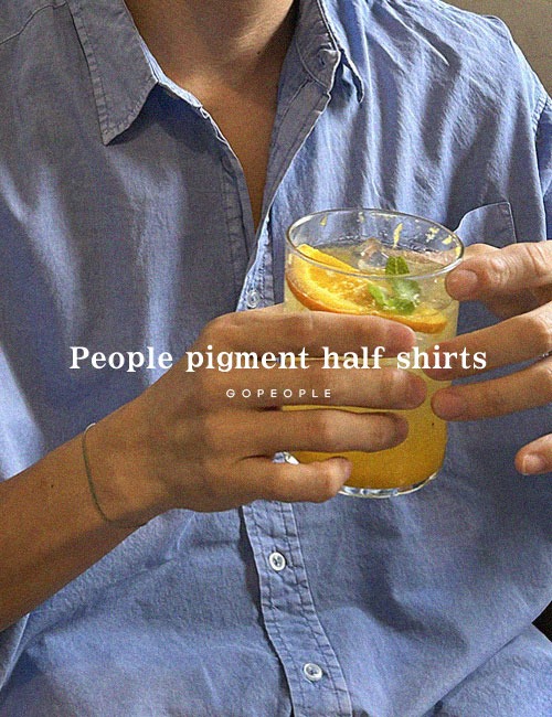 #피그먼트 반팔 셔츠(cotton fabric) (크림베이지 , 네이비블루 6.25(화) 입고예정)