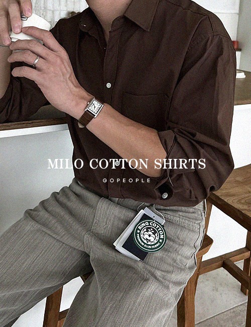 마일로 코튼 데일리 셔츠(cotton fabric) (브라운 9.25(월) 입고예정)