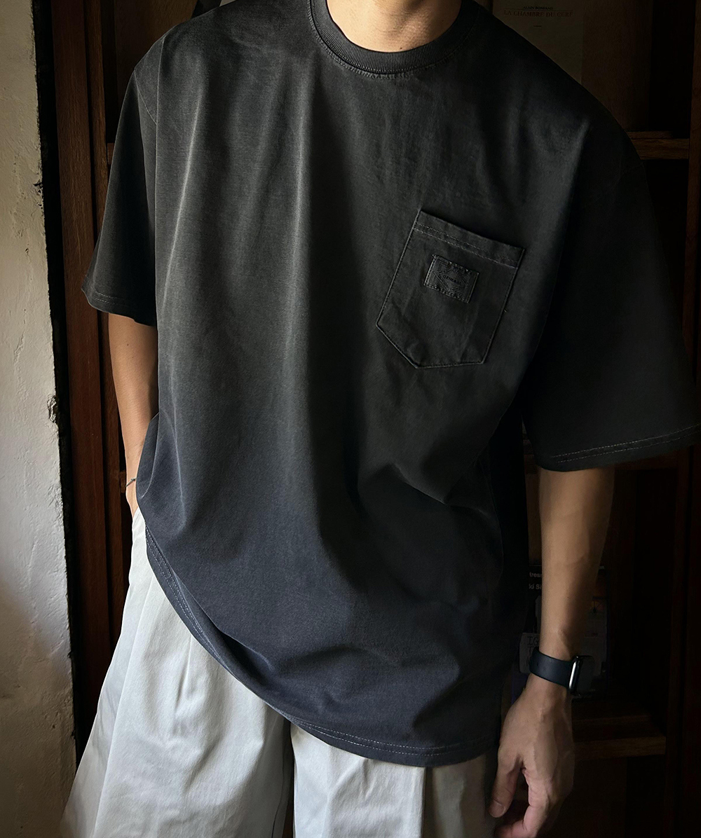 반팔 티셔츠 모델 착용 이미지-S1L51